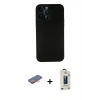 MARSİLYAN™- iPhone 13 Pro Max Kılıf Yadigar Yansıma Serisi - Siyah Bilvis Hayalet Cam Ekran Koruyucu + Renkli Kamera Lens Koruma Cam - TU