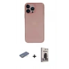 MARSİLYAN™- iPhone 13 Pro Max Kılıf Yadigar Yansıma Serisi - Siyah Bilvis Hayalet Cam Ekran Koruyucu + Renkli Kamera Lens Koruma Cam - YL