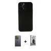 MARSİLYAN™- iPhone 13 Pro Max Kılıf Yadigar Yansıma Serisi - Siyah Bilvis Hayalet Cam Ekran Koruyucu + Neon Fosforlu Kamera Lens - YL
