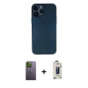 MARSİLYAN™- iPhone 13 Pro Max Kılıf Yadigar Yansıma Serisi - Siyah Bilvis Hayalet Cam Ekran Koruyucu + Neon Fosforlu Kamera Lens - YL