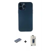 MARSİLYAN™- iPhone 13 Pro Max Kılıf Yadigar Yansıma Serisi - Siyah Bilvis Hayalet Cam Ekran Koruyucu + Yeşil Renkli Kamera Lens Koruma Cam