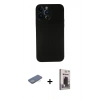 MARSİLYAN™- iPhone 13 Pro Max Kılıf Yadigar Yansıma Serisi - Siyah Bilvis Hayalet Cam Ekran Koruyucu + Renkli Kamera Lens Koruma Cam - YL