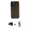MARSİLYAN™- iPhone 13 Pro Max Kılıf Yadigar Yansıma Serisi - Siyah Joko 5D Cam + Raze Metal Kamera Lens - GD