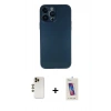 MARSİLYAN™- iPhone 13 Pro Max Kılıf Yadigar Yansıma Serisi - Siyah Joko 5D Cam + Gold Shine Kamera Lens