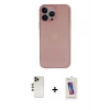 MARSİLYAN™- iPhone 13 Pro Max Kılıf Yadigar Yansıma Serisi - Siyah Joko 5D Cam + Gold Shine Kamera Lens