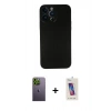 MARSİLYAN™- iPhone 13 Pro Max Kılıf Yadigar Yansıma Serisi - Siyah Joko 5D Cam + Neon Fosforlu Kamera Lens - YL