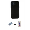 MARSİLYAN™- iPhone 13 Pro Max Kılıf Yadigar Yansıma Serisi - Siyah Joko 5D Cam + Shine Kamera Lens Koruma Cam - PE