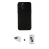 MARSİLYAN™- iPhone 13 Pro Max Kılıf Yadigar Yansıma Serisi - Siyah Joko 5D Cam + Pers Alüminyum Kamera Lens - GI