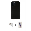 MARSİLYAN™- iPhone 13 Pro Max Kılıf Yadigar Yansıma Serisi - Siyah Joko 5D Cam + Pers Alüminyum Kamera Lens - GD