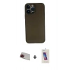 MARSİLYAN™- iPhone 13 Pro Max Kılıf Yadigar Yansıma Serisi - Siyah Joko 5D Cam + Rainbow Kamera Lens Koruma Cam - KI