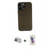 MARSİLYAN™- iPhone 13 Pro Max Kılıf Yadigar Yansıma Serisi - Siyah Joko 5D Cam + Rainbow Kamera Lens Koruma Cam - MI