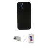 MARSİLYAN™- iPhone 13 Pro Max Kılıf Yadigar Yansıma Serisi - Siyah Joko 5D Cam + Rainbow Kamera Lens Koruma Cam - MR