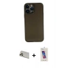 MARSİLYAN™- iPhone 13 Pro Max Kılıf Yadigar Yansıma Serisi - Siyah Joko 5D Cam + Rainbow Kamera Lens Koruma Cam - REGD