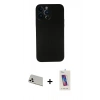 MARSİLYAN™- iPhone 13 Pro Max Kılıf Yadigar Yansıma Serisi - Siyah Joko 5D Cam + Rainbow Kamera Lens Koruma Cam - BZ