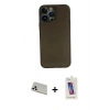 MARSİLYAN™- iPhone 13 Pro Max Kılıf Yadigar Yansıma Serisi - Siyah Joko 5D Cam + Rainbow Kamera Lens Koruma Cam - BZ