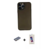 MARSİLYAN™- iPhone 13 Pro Max Kılıf Yadigar Yansıma Serisi - Siyah Joko 5D Cam + Renkli Kamera Lens Koruma Cam - SI