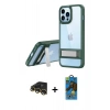 MARSİLYAN™- iPhone 13 Pro Max Kılıf Yadigar Yansıma - Siyah 18D Cam Ekran Koruyucu + Raze Metal Kamera Lens - GD