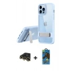 MARSİLYAN™- iPhone 13 Pro Max Kılıf Yadigar Yansıma - Siyah 18D Cam Ekran Koruyucu + Raze Metal Kamera Lens - GD