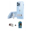 MARSİLYAN™- iPhone 13 Pro Max Kılıf Yadigar Yansıma - Siyah 18D Cam Ekran Koruyucu + Kırmızı Rainbow Kamera Lens Koruma Cam