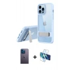 MARSİLYAN™- iPhone 13 Pro Max Kılıf Yadigar Yansıma - Siyah 3D Antistatik Cam Ekran Koruyucu + Neon Fosforlu Kamera Lens - MI