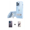 MARSİLYAN™- iPhone 13 Pro Max Kılıf Yadigar Yansıma - Siyah Bilvis 3D Mat Cam Ekran Koruyucu + Neon Fosforlu Kamera Lens - MI