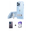 MARSİLYAN™- iPhone 13 Pro Max Kılıf Yadigar Yansıma - Siyah Bilvis 5in1 3D Magic Cam Ekran Koruyucu + Neon Fosforlu Kamera Lens - MI