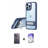 MARSİLYAN™- iPhone 13 Pro Max Kılıf Yadigar Yansıma - Siyah Bilvis 5in1 3D Magic Cam Ekran Koruyucu + Neon Fosforlu Kamera Lens - BZ