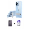 MARSİLYAN™- iPhone 13 Pro Max Kılıf Yadigar Yansıma - Siyah Bilvis 5in1 3D Magic Cam Ekran Koruyucu + Neon Fosforlu Kamera Lens - BZ