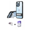 MARSİLYAN™- iPhone 13 Pro Max Kılıf Yadigar Yansıma - Siyah Bilvis 5in1 3D Magic Cam Ekran Koruyucu + Pers Alüminyum Kamera Lens - GI