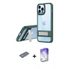 MARSİLYAN™- iPhone 13 Pro Max Kılıf Yadigar Yansıma - Siyah Bilvis 5in1 3D Magic Cam Ekran Koruyucu + Renkli Kamera Lens Koruma Cam - SI
