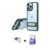 MARSİLYAN™- iPhone 13 Pro Max Kılıf Yadigar Yansıma - Siyah Bilvis 5in1 5D Magic Hayalet Cam Ekran Koruyucu + Pers Alüminyum Kamera Lens - GI