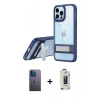 MARSİLYAN™- iPhone 13 Pro Max Kılıf Yadigar Yansıma - Siyah Bilvis Hayalet Cam Ekran Koruyucu + Neon Fosforlu Kamera Lens - MI