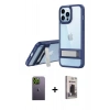 MARSİLYAN™- iPhone 13 Pro Max Kılıf Yadigar Yansıma - Siyah Bilvis Hayalet Cam Ekran Koruyucu + Neon Fosforlu Kamera Lens - YL