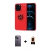 MARSİLYAN™- iPhone 13 Pro Max Kılıf Yankı Form Prime - Şeffaf Maxco Cam Ekran Koruyucu + Neon Fosforlu Kamera Lens - BZ