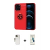 MARSİLYAN™- iPhone 13 Pro Max Kılıf Yankı Form Prime - Şeffaf Pasifik Cam Ekran Koruyucu + Gold Shine Kamera Lens