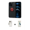MARSİLYAN™- iPhone 13 Pro Max Kılıf Yankı Form Prime - Şeffaf Pasifik Cam Ekran Koruyucu + Gold Shine Kamera Lens