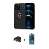 MARSİLYAN™- iPhone 13 Pro Max Kılıf Yankı Form Prime - Siyah 18D Cam Ekran Koruyucu + Raze Metal Kamera Lens - GD