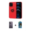 MARSİLYAN™- iPhone 13 Pro Max Kılıf Yankı Form Prime - Siyah 18D Cam Ekran Koruyucu + Neon Fosforlu Kamera Lens - BZ