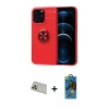 MARSİLYAN™- iPhone 13 Pro Max Kılıf Yankı Form Prime - Siyah 18D Cam Ekran Koruyucu + Rainbow Kamera Lens Koruma Cam - REGD
