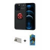 MARSİLYAN™- iPhone 13 Pro Max Kılıf Yankı Form Prime - Siyah 18D Cam Ekran Koruyucu + Rainbow Kamera Lens Koruma Cam - REGD