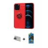 MARSİLYAN™- iPhone 13 Pro Max Kılıf Yankı Form Prime - Siyah 18D Cam Ekran Koruyucu + Rainbow Kamera Lens Koruma Cam - MI