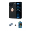 MARSİLYAN™- iPhone 13 Pro Max Kılıf Yankı Form Prime - Siyah 18D Cam Ekran Koruyucu + Shine Kamera Lens Koruma Cam - PE