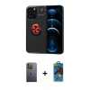 MARSİLYAN™- iPhone 13 Pro Max Kılıf Yankı Form Prime - Siyah 18D Cam Ekran Koruyucu + Neon Fosforlu Kamera Lens - YL