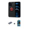 MARSİLYAN™- iPhone 13 Pro Max Kılıf Yankı Form Prime - Siyah 18D Cam Ekran Koruyucu + Renkli Kamera Lens Koruma Cam - YL