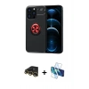MARSİLYAN™- iPhone 13 Pro Max Kılıf Yankı Form Prime - Siyah 3D Antistatik Cam Ekran Koruyucu + Raze Metal Kamera Lens - GD