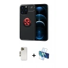 MARSİLYAN™- iPhone 13 Pro Max Kılıf Yankı Form Prime - Siyah 3D Antistatik Cam Ekran Koruyucu + Shine Kamera Lens - GD