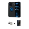 MARSİLYAN™- iPhone 13 Pro Max Kılıf Yankı Form Prime - Siyah 3D Antistatik Hayalet Cam Ekran Koruyucu + Rainbow Kamera Lens Koruma Cam - MR