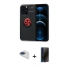 MARSİLYAN™- iPhone 13 Pro Max Kılıf Yankı Form Prime - Siyah 3D Antistatik Hayalet Cam Ekran Koruyucu + Pers Alüminyum Kamera Lens - LT