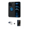 MARSİLYAN™- iPhone 13 Pro Max Kılıf Yankı Form Prime - Siyah 3D Antistatik Hayalet Cam Ekran Koruyucu + Pers Alüminyum Kamera Lens - LT