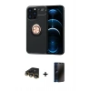 MARSİLYAN™- iPhone 13 Pro Max Kılıf Yankı Form Prime - Siyah 3D Antistatik Hayalet Cam Ekran Koruyucu + Raze Metal Kamera Lens - GD